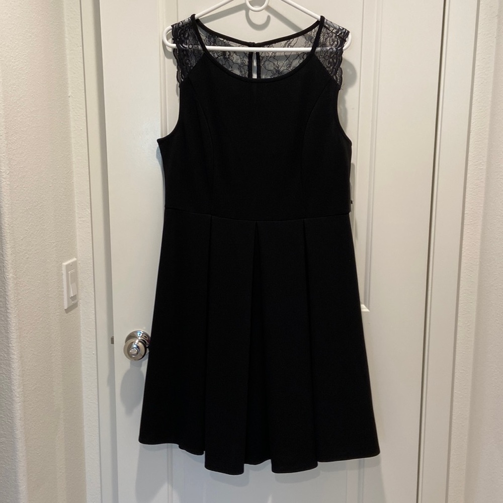 Black Cocktail Dress with Lace Detail